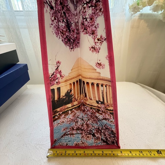 Cherry Blossom Tote Bag with Red Handles - Picture 6 of 7